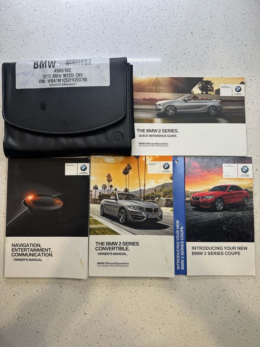 2015 BMW M235i Convertible Owner's Manual Set with Leather Case